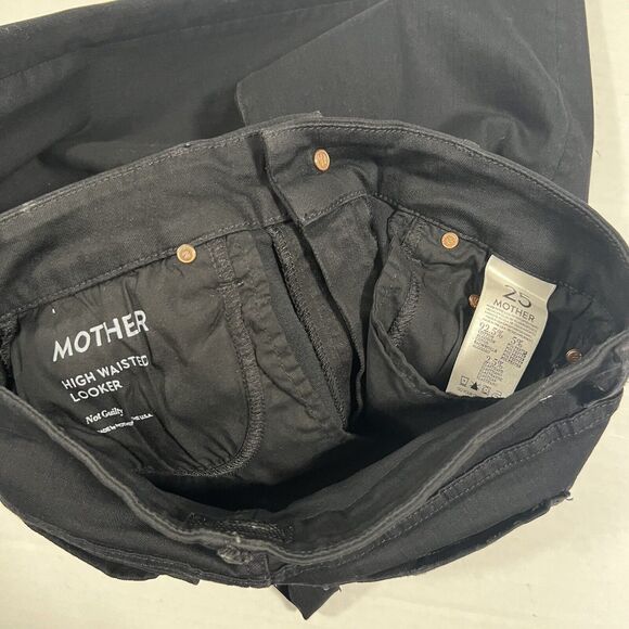 Mother Sz 25 Womens High Waisted Looker Jeans Not Guilty Black - Picture 12 of 13
